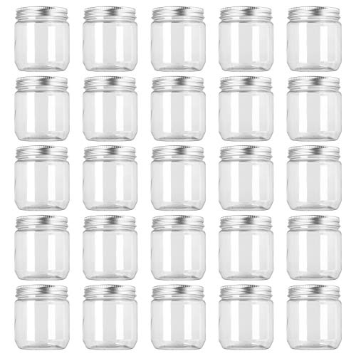 Fasmov 25 Pack 8 Ounce Clear Plastic Jars Containers with Screw On Lids, Round Empty Plastic Slime Storage Containers for Kitchen & Household Storage – BPA Free | The Storepaperoomates Retail Market - Fast Affordable Shopping