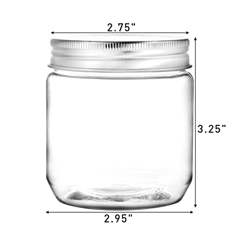 Fasmov 25 Pack 8 Ounce Clear Plastic Jars Containers with Screw On Lids, Round Empty Plastic Slime Storage Containers for Kitchen & Household Storage – BPA Free | The Storepaperoomates Retail Market - Fast Affordable Shopping