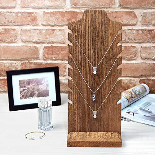 Mooca Lightweight Wooden Freestanding Necklace Easel Display Stand Holder Multiple Necklace Bust Necklace Display Stand Wooden Jewelry Display Stand for Necklaces, Brown | The Storepaperoomates Retail Market - Fast Affordable Shopping