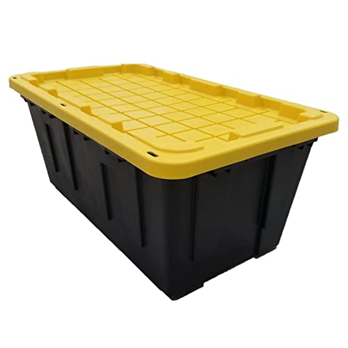 Centrex 40GTBXLTCB Tough Box Black 40 Gallon Tote with Yellow Lid | The Storepaperoomates Retail Market - Fast Affordable Shopping