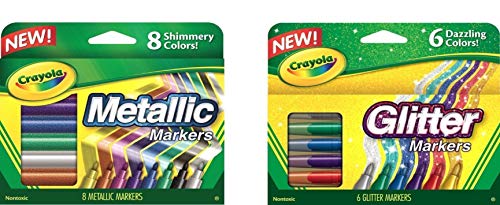 Crayola Metallic Markers 8 Count, Glitter Markers 6 Count, Combo Pack Bundle | The Storepaperoomates Retail Market - Fast Affordable Shopping