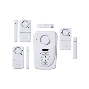 SABRE Door and Window Alarm Kit, 120 dB Alarm, Audible Up To 1,580-Feet (480-Meters), Chime, Away, Home And Panic Modes, Sensors Work On Left And Right Hinged Doors, Low Battery Indicator