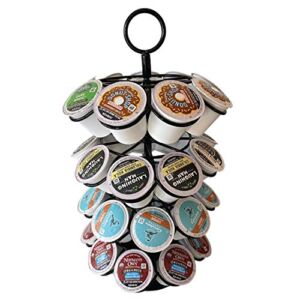 Lily’s Home Compatible K Cup Capsules Holder Spinning Carousel for 28 K-Cups in Black. K Cup Storage in Style