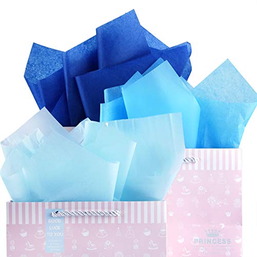 PLULON 90 Sheets Frozen Mermaid Birthday Party Blue Tissue Paper, Gift Wrap Tissue Paper Sheets for Packaging Birthday Gift Wrapping Paper Baby Shower Bachelorette Bridal Shower Blue Party Decorations | The Storepaperoomates Retail Market - Fast Affordable Shopping