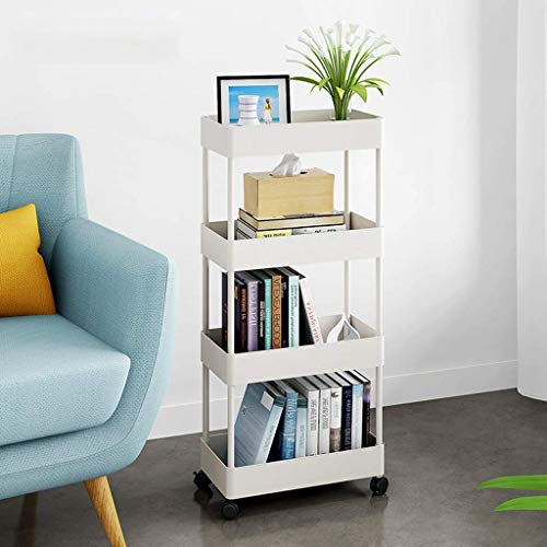YGCBL Multifunction Portable Hand Trucks,4-Tier Bathroom and Kitchen Slim Storage Cart – Multifunction Standing Shelf with Wheels – Plastic Small Mobile Sheing – Narrowce Organizer | The Storepaperoomates Retail Market - Fast Affordable Shopping