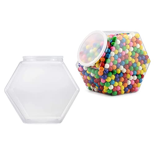 Cornucopia Gallon Plastic Container Candy Jars (2-Pack); Hexagon Shaped Countertop Display Containers; Cookie and Snack Storage | The Storepaperoomates Retail Market - Fast Affordable Shopping