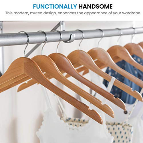 High-Grade Wooden Shirt Hangers with Rubber Grips (20 Pack) Smooth & Durable Wood Hangers with Grips Non Slip – Slim & Sleek Space Saving Hangers with Notches & 360 Hook – Ideal for Camisoles, Rompers | The Storepaperoomates Retail Market - Fast Affordable Shopping