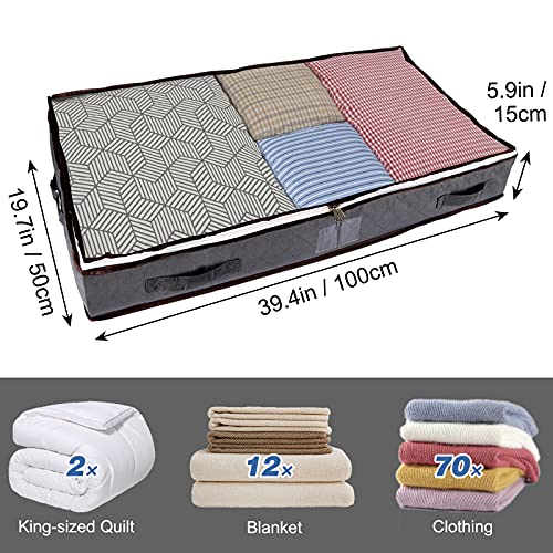 Isbasa 3 Pack Under Bed Storage Bags, Large Under Bed Storage Containers Organizers with Clear Windows and Reinforced Handles for Clothes, Blankets, Comforters, Pillows, Foldable, Grey | The Storepaperoomates Retail Market - Fast Affordable Shopping