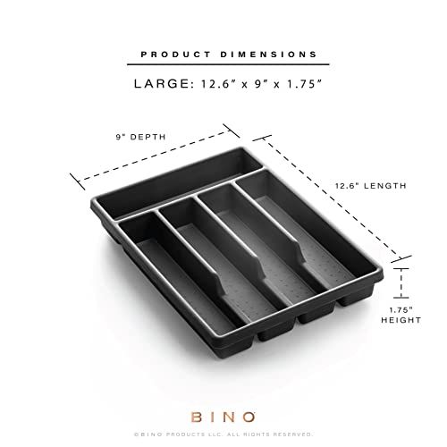 BINO 5-Slot Silverware Organizer – Grey, Small – Utensil Drawer Organizer with Soft Grip Lining | The Storepaperoomates Retail Market - Fast Affordable Shopping