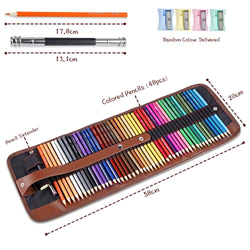 Yordawn Colored Pencils for Coloring Books, 48 Coloring Pencils Color Drawing Set Art Supplies with Roll Up Canvas Case for Kids Adults Artist | The Storepaperoomates Retail Market - Fast Affordable Shopping