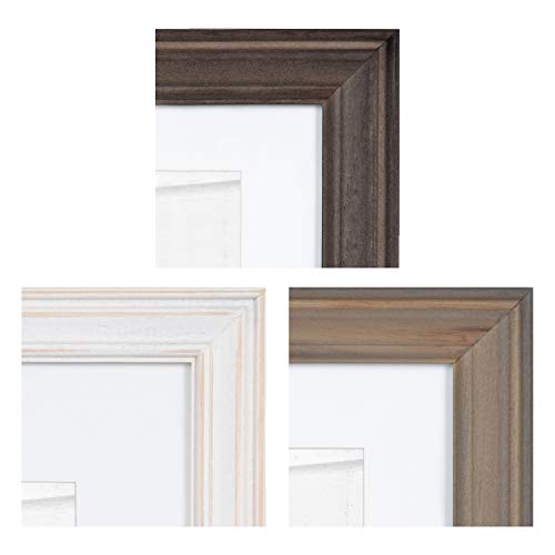 Kate and Laurel Bordeaux Gallery Wall Frame and Shelf Kit, Set of 10, Multicolored with Whitewash, Charcoal Gray, and Farmhouse Gray, Assorted Size Frames and Three Display Shelves | The Storepaperoomates Retail Market - Fast Affordable Shopping