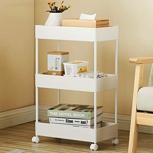 YGCBL Multifunction Portable Hand Trucks,3-Tier Bathroom and Kitchen Slim Storage Cart – Slide Out Shelf Storage Tower Cabinet – Plastic Small Mobile Sheing – Narrowce Organizer – Laundry Room – Whit | The Storepaperoomates Retail Market - Fast Affordable Shopping