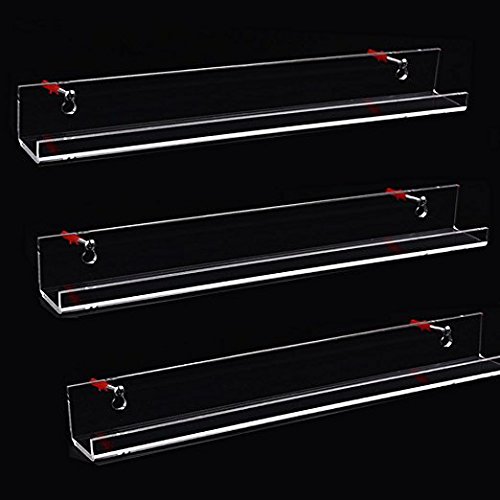 Sooyee 3 Pack 15 Inch Acrylic Invisible Kids Floating Book Shelves for Kids Room,Modern Picture Ledge Display Shelf Toy Storage Wall Shelves,Clear | The Storepaperoomates Retail Market - Fast Affordable Shopping