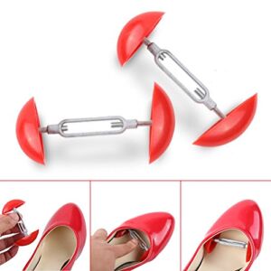 Jewelvwatchro 1Pair Mini Shoe Stretchers, Men Women Shoe Stretchers Shaper Expander Width Extender Adjustable-Red