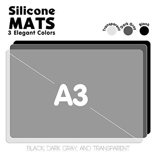 3 Pack Silicone Mats for Crafts, LEOBRO 15.7” x 11.7” Silicone Sheets for Resin Jewelry Casting Molds, Placemat, Nonstick Multipurpose Silicone Craft Mats for Resin Molds, Black, Dark Gray,Transparent | The Storepaperoomates Retail Market - Fast Affordable Shopping