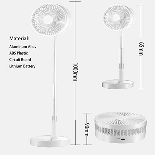 SDYXJ Portable Fan Rechargeable, Stand & table fan Folding Telescopic & Adjustable Height With 4 Speeds Quiet for Office Home Outdoor Camping with 2 PCS charging cable | The Storepaperoomates Retail Market - Fast Affordable Shopping