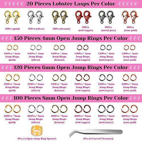 Jump Rings for Jewelry Making, Cridoz 2340Pcs Open Jump Rings and Lobster Clasps Jewelry Making Supplies Kit for Necklace and Jewelry Repair | The Storepaperoomates Retail Market - Fast Affordable Shopping