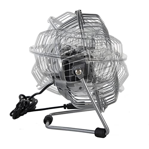 Comfort Zone CZHV4S 4” Dual Powered (USB or Battery) Portable Desk Fan with 360-Degree Adjustable Tilt, All-Metal Construction, Silver | The Storepaperoomates Retail Market - Fast Affordable Shopping