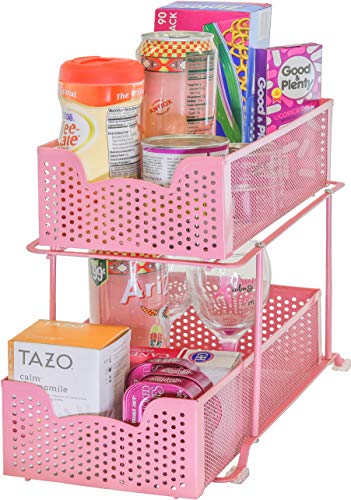Simple Houseware 2 Tier Sliding Cabinet Basket Organizer Drawer, Pink | The Storepaperoomates Retail Market - Fast Affordable Shopping