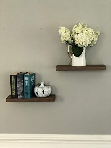 AVIGNON HOME Rustic Floating Wood Shelves Wall Mount Hanging Shelves Book Shelves Industrial Wood Book Shelves Storage, Display & Decor 16″ Wide (Brown, 16 inches) | The Storepaperoomates Retail Market - Fast Affordable Shopping