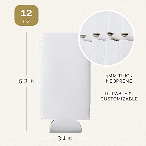 Blank Slim Can Cooler Sleeves, Foldable Slim Can Insulator Made of Neoprene, Slim Beverage Cooler for Beer & Soda, Skinny Sublimation Can Cooler 12oz , Set of 12, White – Your Dream Party Shop | The Storepaperoomates Retail Market - Fast Affordable Shopping