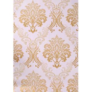 Yifely Luxury Damask Design Self-Adhesive Shelf Drawer Liner PVC Countertop Lining Paper 45x300cm