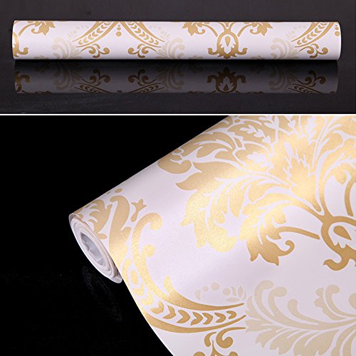 Yifely Luxury Damask Design Self-Adhesive Shelf Drawer Liner PVC Countertop Lining Paper 45x300cm | The Storepaperoomates Retail Market - Fast Affordable Shopping