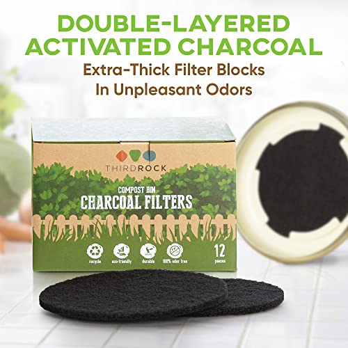 Third Rock Charcoal Filter Replacements for Kitchen Compost Bin – 12 Pack – 6.5 inches in Diameter | Designed to Fit 1.3 Gallon Third Rock Compost Bin | Premium Extra Thick Filters | 3 Years Supply | The Storepaperoomates Retail Market - Fast Affordable Shopping