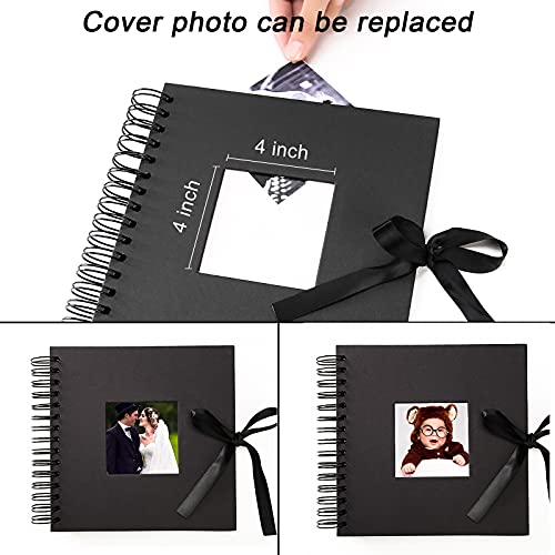 Vienrose Scrapbook Photo Album with Corner Stickers 12×12 inches DIY with Cover Photo Pocket 80 Pages Silk Ribbon Hardcover Album for Guest Book Wedding Valentines Day | The Storepaperoomates Retail Market - Fast Affordable Shopping