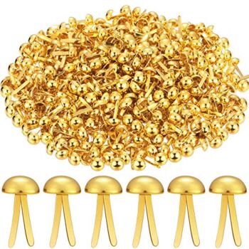 500 Pieces Paper Brass Fasteners Brass Brads Round Fasteners for Kids Craft Art Crafting School Project Decorative Scrapbooking DIY Supplies(Golden,0.3 x 0.6 Inch) | The Storepaperoomates Retail Market - Fast Affordable Shopping