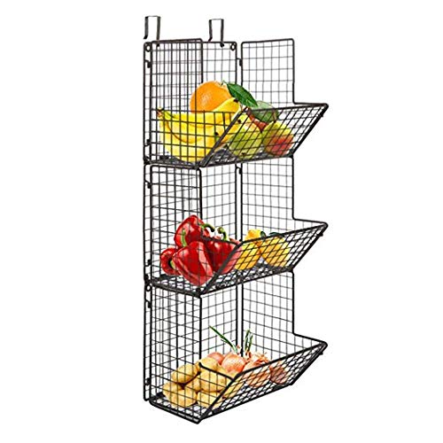 Hanging fruit basket rustic shelves Metal Wire Tier Wall Mounted over the door organizer Kitchen Fruit Produce Bin Rack Bathroom Towel Baskets fruit stand produce storage rustic snack organizer Z Basket Collection | The Storepaperoomates Retail Market - Fast Affordable Shopping