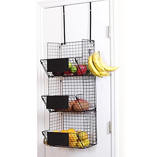 Hanging fruit basket rustic shelves Metal Wire Tier Wall Mounted over the door organizer Kitchen Fruit Produce Bin Rack Bathroom Towel Baskets fruit stand produce storage rustic snack organizer Z Basket Collection | The Storepaperoomates Retail Market - Fast Affordable Shopping