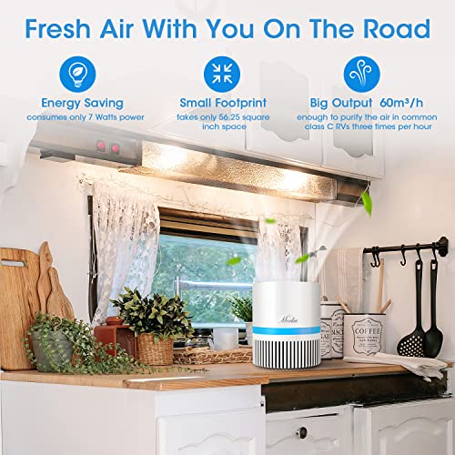 MOOKA True HEPA Filter Air Purifier for Small Room Desktop, Portable Size Air Cleaner for Bedroom Office RV, Odor Eliminator for Allergies and Pets, Smoke, Dust, Night Light, 2 Fan Speed Quiet | The Storepaperoomates Retail Market - Fast Affordable Shopping