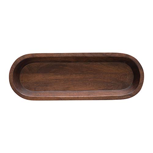 Bloomingville Mango Wood Footed Tray, Walnut Finish Bowl, Brown | The Storepaperoomates Retail Market - Fast Affordable Shopping