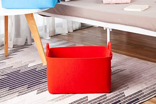 Storage Basket Felt Storage Bin Collapsible & Convenient Box Organizer with Carry Handles for Office Bedroom Closet Babies Nursery Toys DVD Laundry Organizing | The Storepaperoomates Retail Market - Fast Affordable Shopping