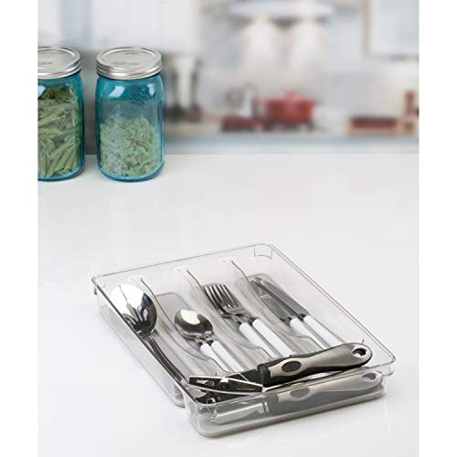 Kitchen Details 23195 Utensil and Cutlery Drawer Organizer, Divider, Tray, Storage, 5 Compartment, Clear | The Storepaperoomates Retail Market - Fast Affordable Shopping