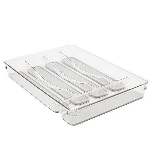 Kitchen Details 23195 Utensil and Cutlery Drawer Organizer, Divider, Tray, Storage, 5 Compartment, Clear | The Storepaperoomates Retail Market - Fast Affordable Shopping