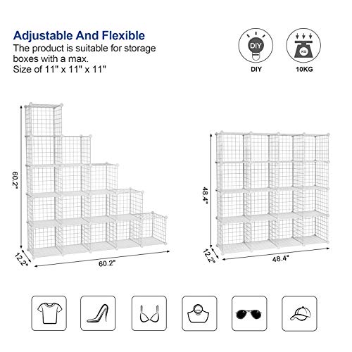 SONGMICS 16-Cube Shelves Organizer, Modular Bookcase, DIY Closet Cabinet Shelf White ULPI44W | The Storepaperoomates Retail Market - Fast Affordable Shopping