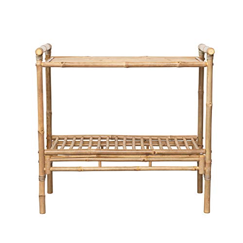 Creative Co-Op Bamboo 2-Tier Bottom Slatted, KD Shelf, Natural | The Storepaperoomates Retail Market - Fast Affordable Shopping
