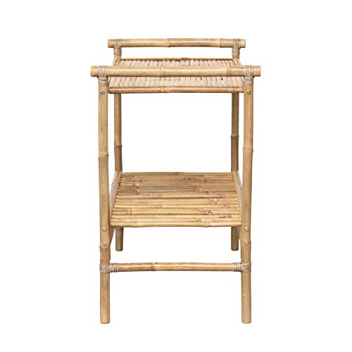 Creative Co-Op Bamboo 2-Tier Bottom Slatted, KD Shelf, Natural | The Storepaperoomates Retail Market - Fast Affordable Shopping