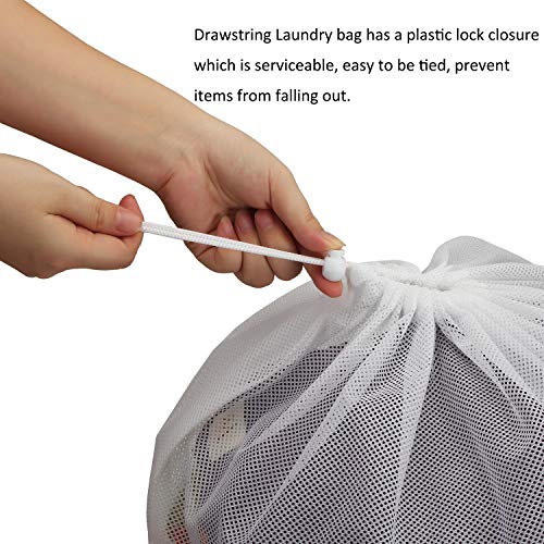 Nicunom 6 Pack Sturdy Coarse Mesh Laundry Bags, 24″x 36″ Large Drawstring Laundry Bag Durable Machine Washable Storage Bag for College, Dorm and Apartment Dwellers, White | The Storepaperoomates Retail Market - Fast Affordable Shopping