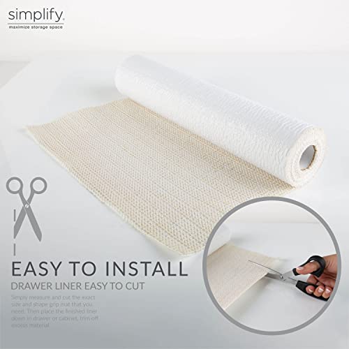 Simplify Adhesive Smooth Top Grip Liner | Shelf | Countertops| Drawers | Cabinets| Cut to Fit | Non-Slip 10 Sq Ft| White | Organization | Uses | The Storepaperoomates Retail Market - Fast Affordable Shopping