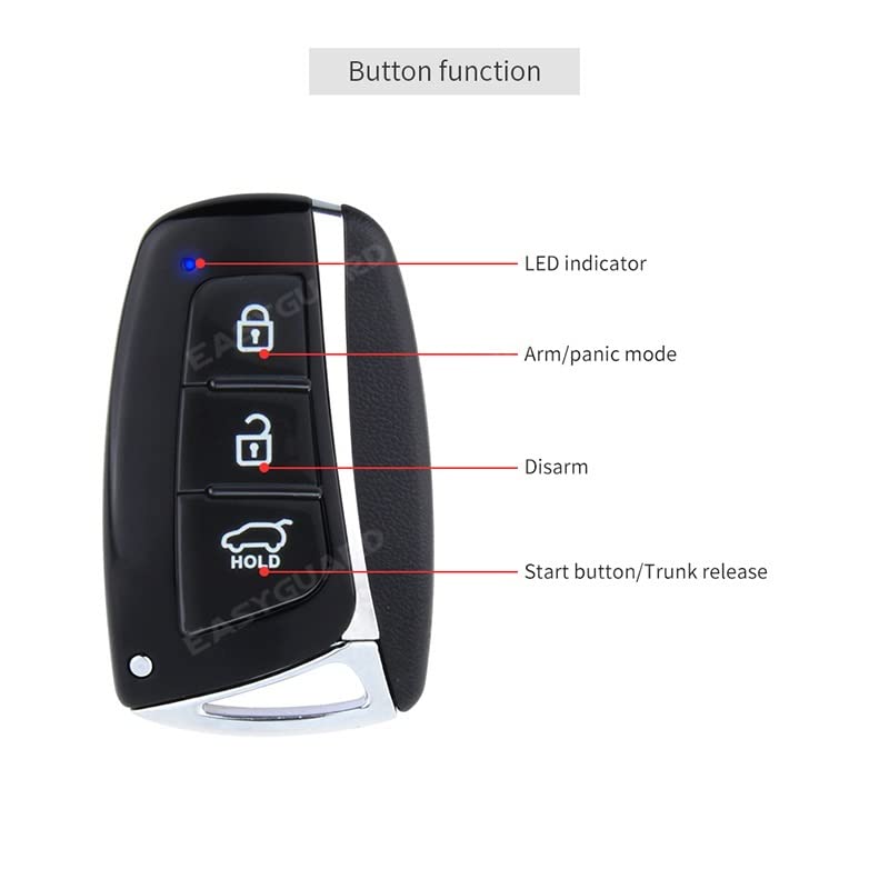 KSHAAR Remote Start Car Alarm Keyless Entry Push Start System Central Lock Touch Password Entry (Color : EC002-HY) | The Storepaperoomates Retail Market - Fast Affordable Shopping