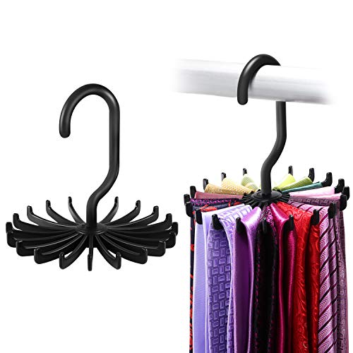 2 Pack IPOW Updated Twirl Tie Rack Belt Hanger Holder Hook for Closet Organizer Storage | The Storepaperoomates Retail Market - Fast Affordable Shopping