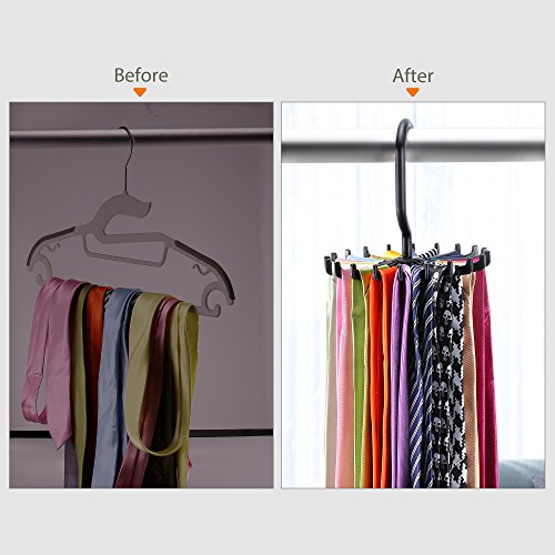 2 Pack IPOW Updated Twirl Tie Rack Belt Hanger Holder Hook for Closet Organizer Storage | The Storepaperoomates Retail Market - Fast Affordable Shopping