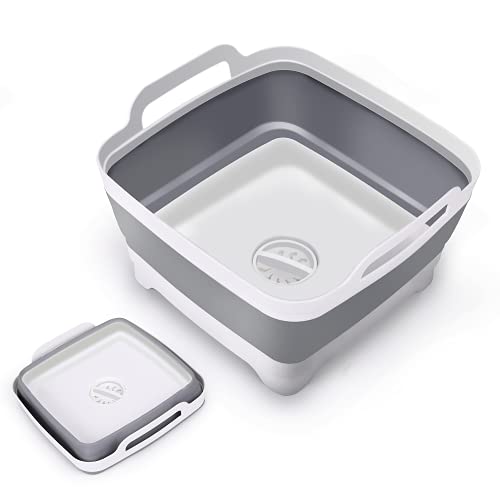 TOLEAD 9L Dish Basin Collapsible with Drain Plug and Plastic Handles, Wash Basin, Foldable Dish Pan, Portable Sink Tube Kitchen Storage Basket, Multifunctional for Camping, RV, 2021 NEW | The Storepaperoomates Retail Market - Fast Affordable Shopping