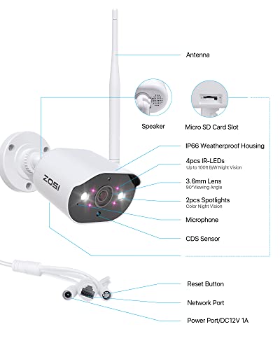 ZOSI 5MP Spotlight WiFi Security Camera Kit for Home, 5pack C308AH Wi-Fi HaLow Outdoor Cameras with Base Station,2-Way Audio,Night Vision,Weatherproof,Cloud Storage,Smart Light Alarm,Work with Alexa | The Storepaperoomates Retail Market - Fast Affordable Shopping