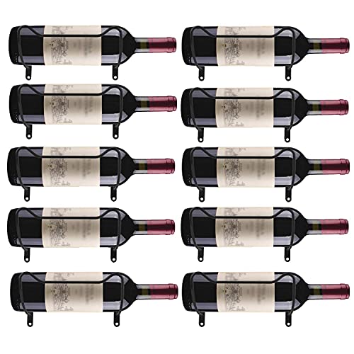 HighFree Wall Mounted Wine Racks 10 Pack Iron Wine Bottle Display Holder Rack Hanging Wine Organizer Rack with Screws for Beverages/Liquor Bottles Storage | The Storepaperoomates Retail Market - Fast Affordable Shopping