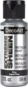 DecoArt 2 Ounce, Silver Extreme Sheen Paint, 2 Fl Oz (Pack of 1)