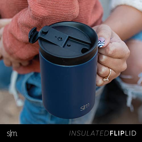 Simple Modern Travel Coffee Cup with Lid and Handle | Reusable Insulated Stainless Steel Iced Coffee Mug Cold Brew Tumbler and Tea Cup | Scout Collection | 12oz | Midnight Black | The Storepaperoomates Retail Market - Fast Affordable Shopping